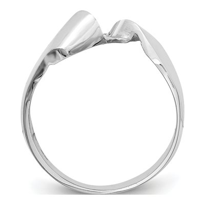 14K White Gold Bypass Solitaire Engagement Ring Mounting – view 2
