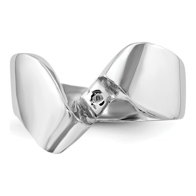 14K White Gold Bypass Solitaire Engagement Ring Mounting – view 4