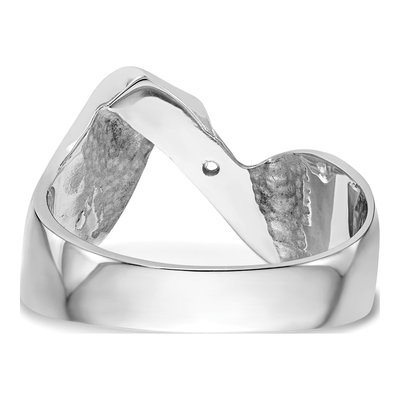 14K White Gold Bypass Solitaire Engagement Ring Mounting – view 5