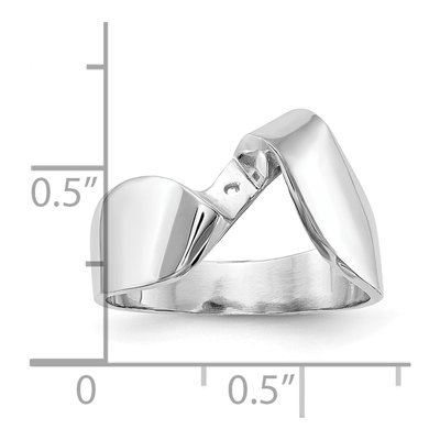 14K White Gold Bypass Solitaire Engagement Ring Mounting – view 8