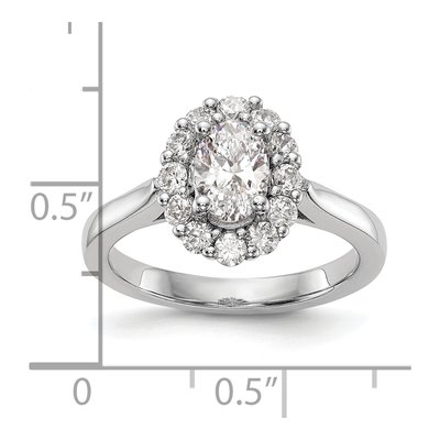 14K White Gold Oval Halo Ring Mounting – view 4