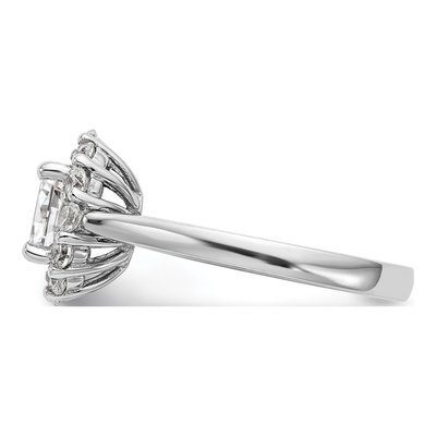14K White Gold Oval Halo Ring Mounting – view 5