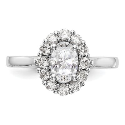 14K White Gold Oval Halo Ring Mounting – view 6