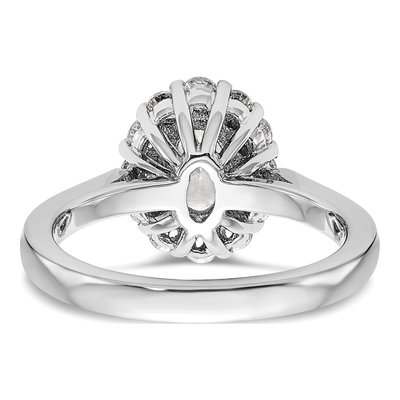 14K White Gold Oval Halo Ring Mounting – view 7