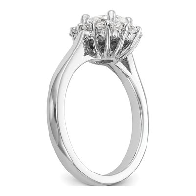 14K White Gold Oval Halo Ring Mounting – view 8