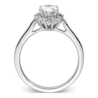 14K White Gold Diamond Halo Engagement Ring Semi-Mount – view 3