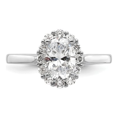 14K White Gold Diamond Halo Engagement Ring Semi-Mount – view 6