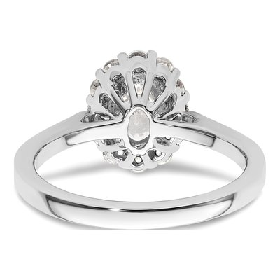 14K White Gold Diamond Halo Engagement Ring Semi-Mount – view 7