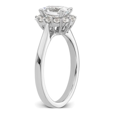 14K White Gold Diamond Halo Engagement Ring Semi-Mount – view 8