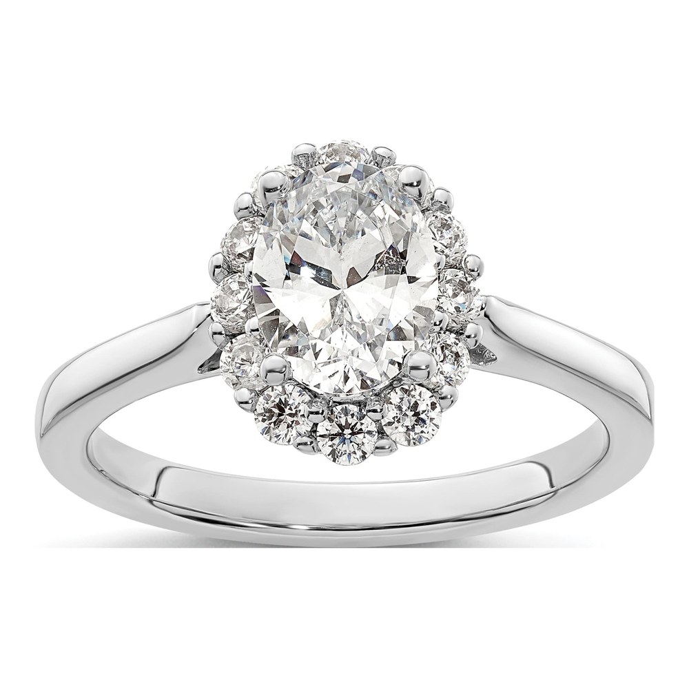14K White Gold Halo Diamond Semi-Mount Ring