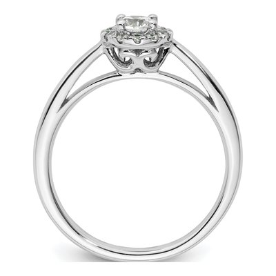 14K White Gold Diamond Halo Engagement Ring Semi-Mount – view 3