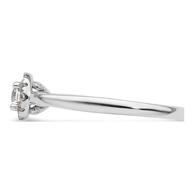 14K White Gold Diamond Halo Engagement Ring Semi-Mount – view 4