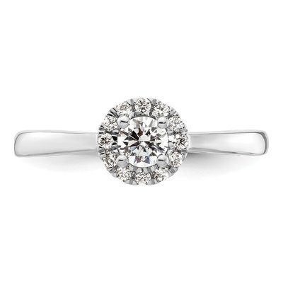14K White Gold Diamond Halo Engagement Ring Semi-Mount – view 5