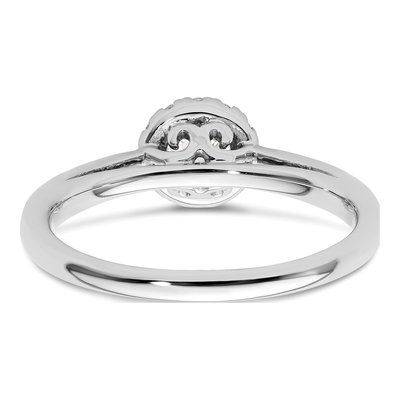 14K White Gold Diamond Halo Engagement Ring Semi-Mount – view 6