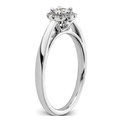 14K White Gold Diamond Halo Engagement Ring Semi-Mount – view 7
