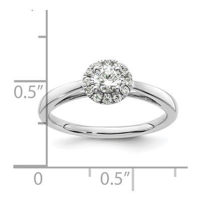 14K White Gold Diamond Halo Engagement Ring Semi-Mount – view 8