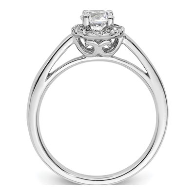 14K White Gold Diamond Halo Engagement Ring Semi-Mount – view 3