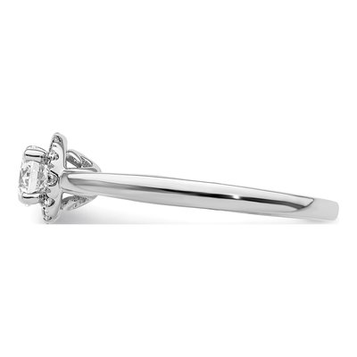 14K White Gold Diamond Halo Engagement Ring Semi-Mount – view 4