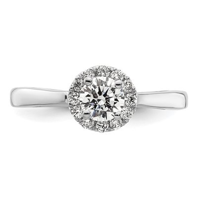 14K White Gold Diamond Halo Engagement Ring Semi-Mount – view 5