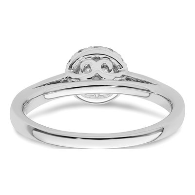 14K White Gold Diamond Halo Engagement Ring Semi-Mount – view 6