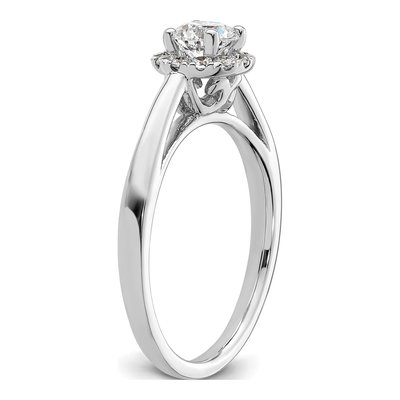 14K White Gold Diamond Halo Engagement Ring Semi-Mount – view 7