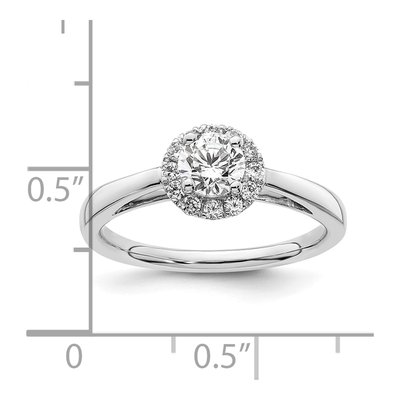 14K White Gold Diamond Halo Engagement Ring Semi-Mount – view 8