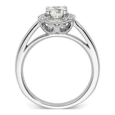 14K White Gold Diamond Halo Engagement Ring Semi-Mount – view 3