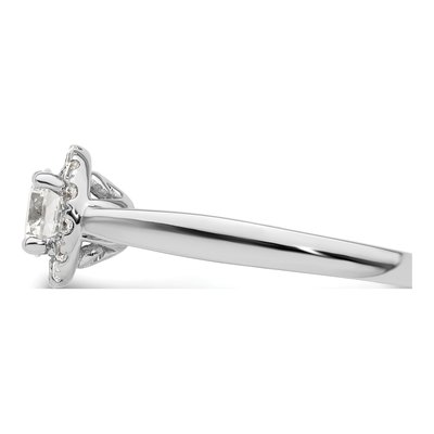 14K White Gold Diamond Halo Engagement Ring Semi-Mount – view 4