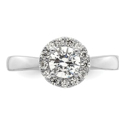 14K White Gold Diamond Halo Engagement Ring Semi-Mount – view 5