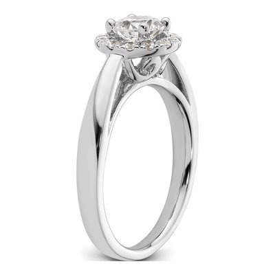 14K White Gold Diamond Halo Engagement Ring Semi-Mount – view 7