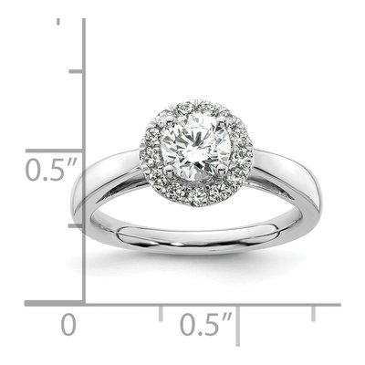 14K White Gold Diamond Halo Engagement Ring Semi-Mount – view 8