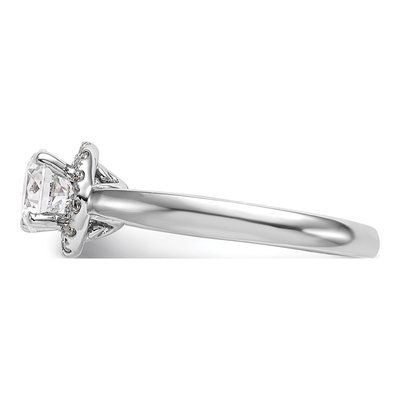 14K White Gold Diamond Halo Engagement Ring Semi-Mount – view 3