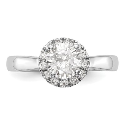 14K White Gold Diamond Halo Engagement Ring Semi-Mount – view 4