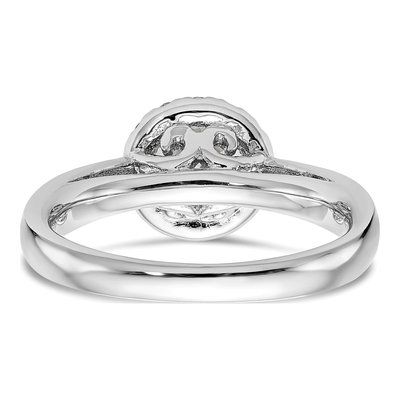 14K White Gold Diamond Halo Engagement Ring Semi-Mount – view 5