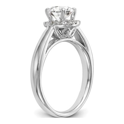 14K White Gold Diamond Halo Engagement Ring Semi-Mount – view 6