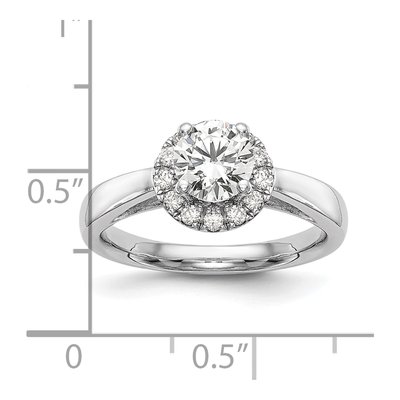 14K White Gold Diamond Halo Engagement Ring Semi-Mount – view 7