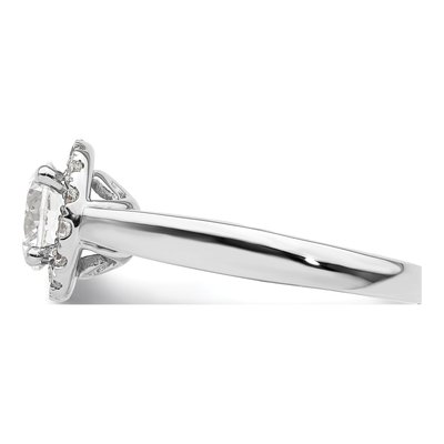 14K White Gold Diamond Halo Engagement Ring Semi-Mount – view 4