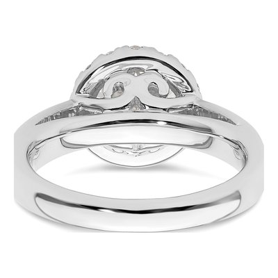 14K White Gold Diamond Halo Engagement Ring Semi-Mount – view 6