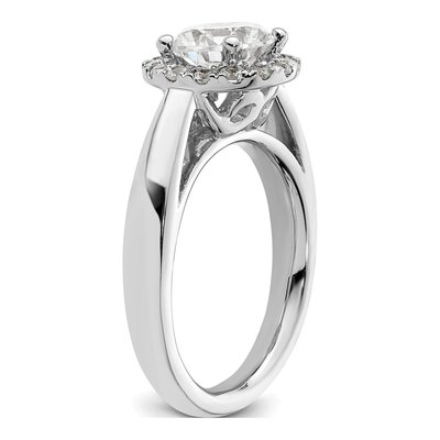 14K White Gold Diamond Halo Engagement Ring Semi-Mount – view 7