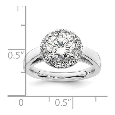 14K White Gold Diamond Halo Engagement Ring Semi-Mount – view 8