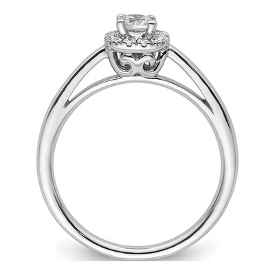 14K White Gold Diamond Halo Engagement Ring Semi-Mount – view 3