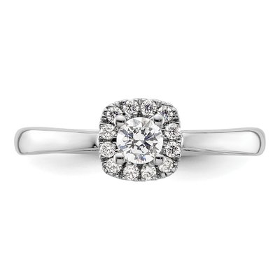 14K White Gold Diamond Halo Engagement Ring Semi-Mount – view 5