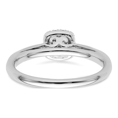 14K White Gold Diamond Halo Engagement Ring Semi-Mount – view 6