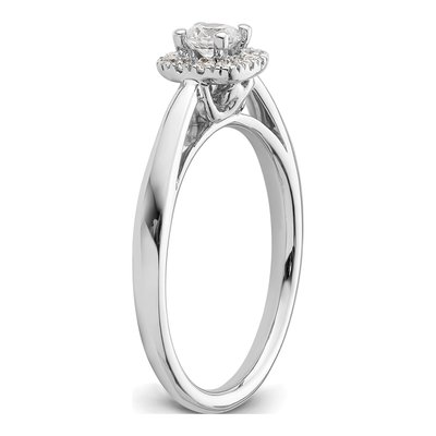 14K White Gold Diamond Halo Engagement Ring Semi-Mount – view 7
