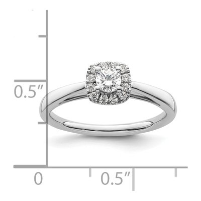 14K White Gold Diamond Halo Engagement Ring Semi-Mount – view 8