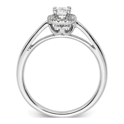 14K White Gold Diamond Halo Engagement Ring Semi-Mount – view 3