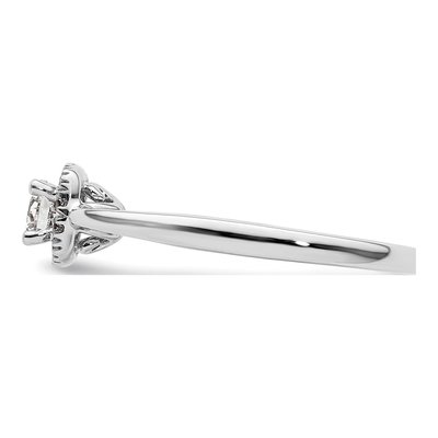 14K White Gold Diamond Halo Engagement Ring Semi-Mount – view 4