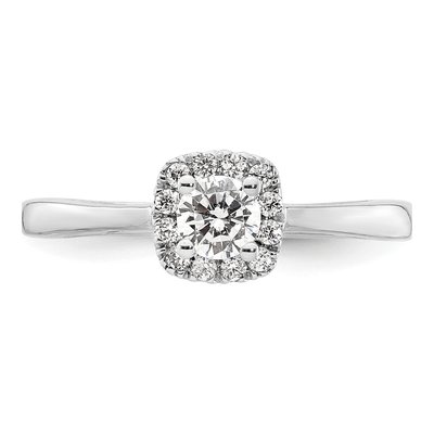 14K White Gold Diamond Halo Engagement Ring Semi-Mount – view 5
