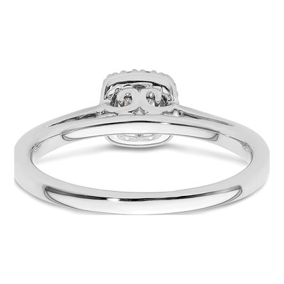 14K White Gold Diamond Halo Engagement Ring Semi-Mount – view 6