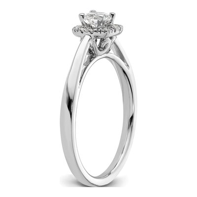 14K White Gold Diamond Halo Engagement Ring Semi-Mount – view 7